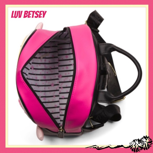 Luv Betsey Johnson Cheerleader Girl Pink Backpack - Picture 10 of 14